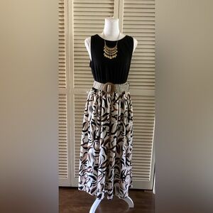Fred David Black and Brown Maxi Dress - NWT